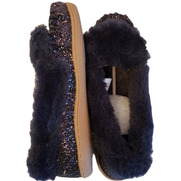INC Sequin Fur Lined Black Shoe Size 5 - Picture 2 of 7